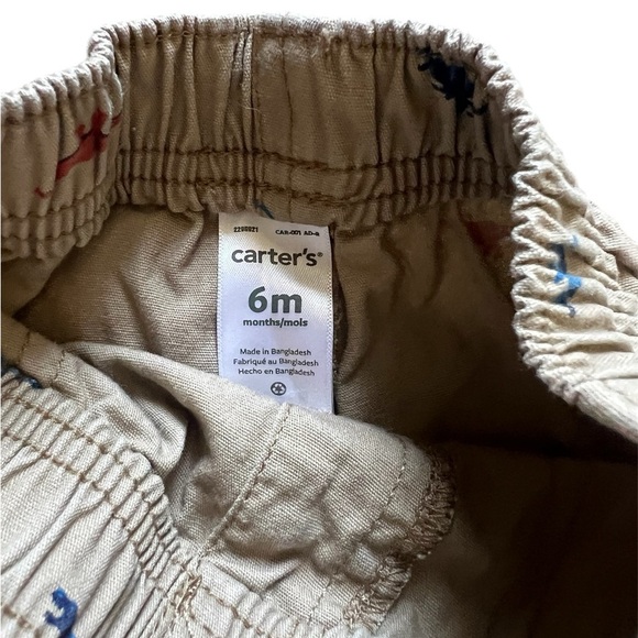 Carter’s Baby Boy Dinosaur Khaki Shorts | 6M - Picture 4 of 4